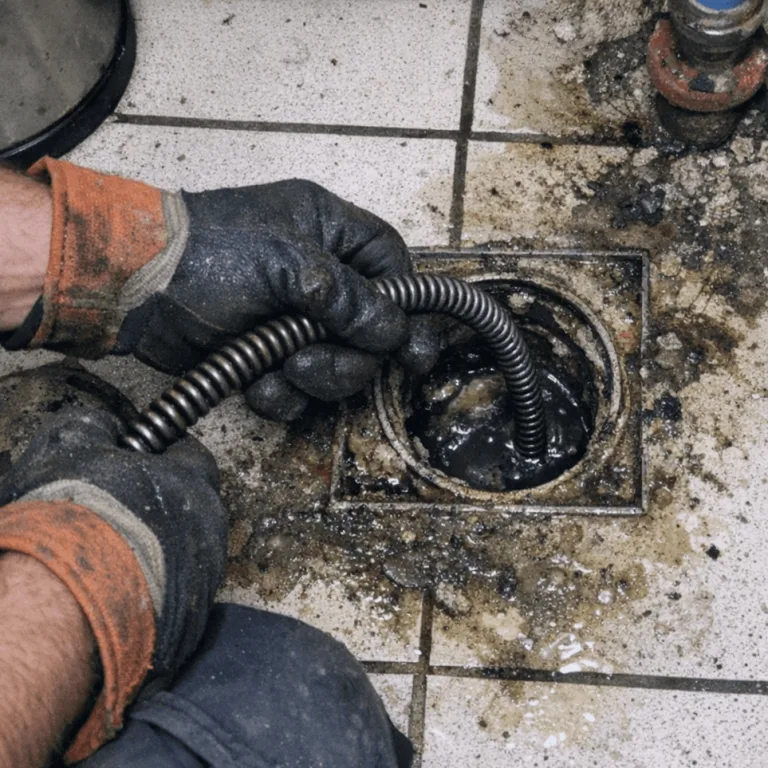 Demontage und Reinigung eines verstopften Waschbecken-Siphons