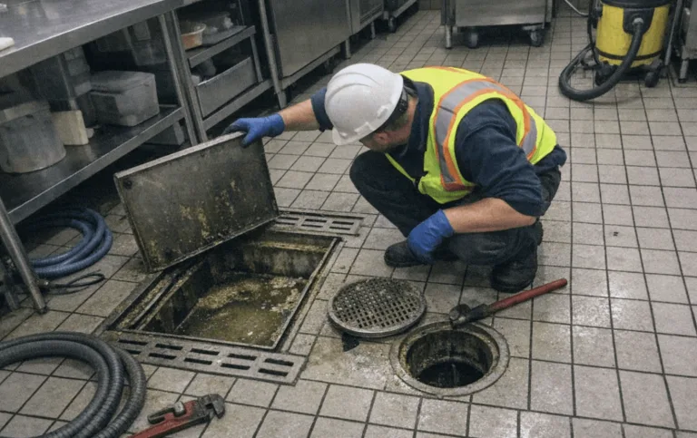 Professionelle Rohrreinigung mit technischer Ausrüstung im Einsatz